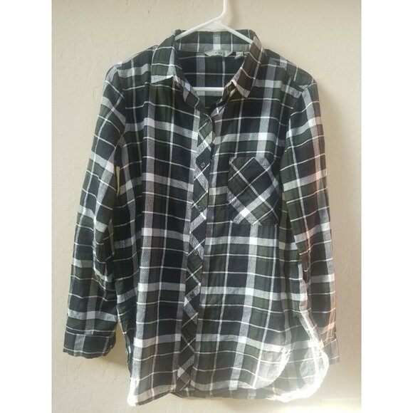 Athleta Tops - Athleta Womens Plaid Black Green Shirt Long Sleeve Top Blouse XS X-Small